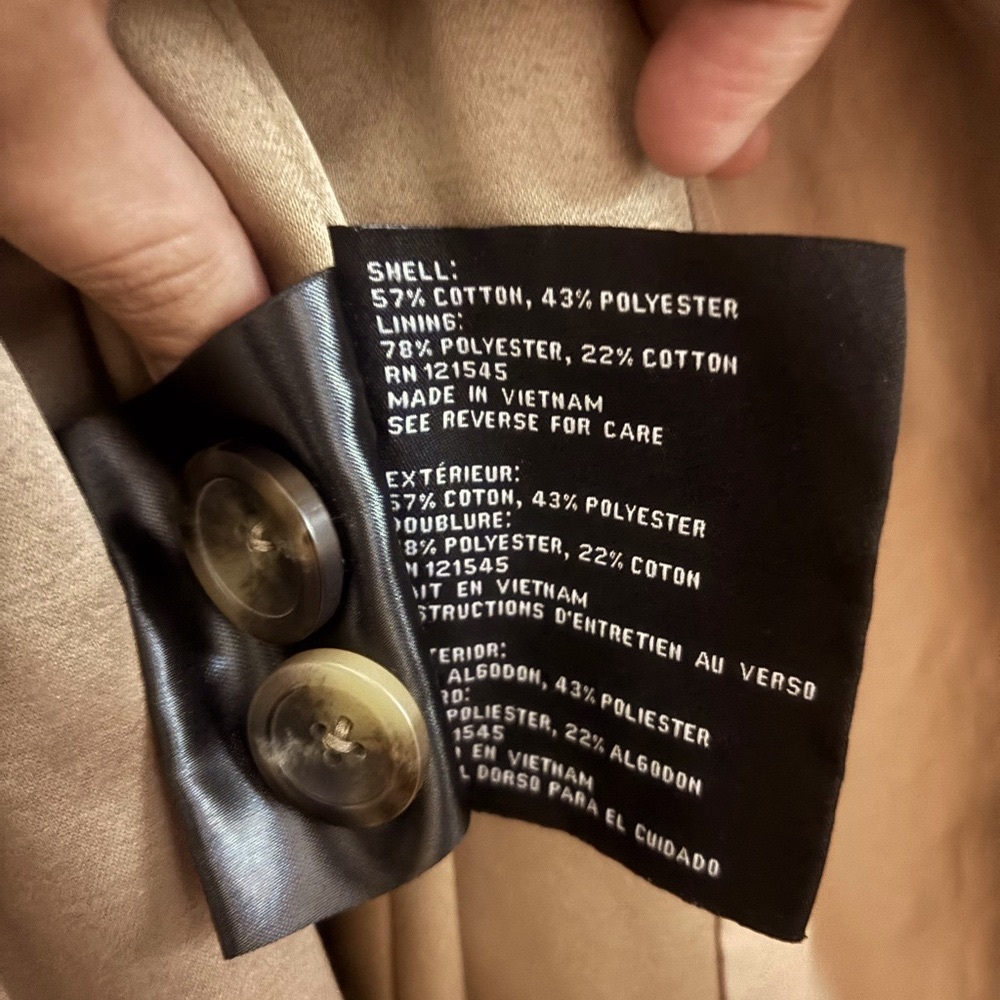 London Fog Tan Double-Breasted Trench Coat - Picture 13 of 13